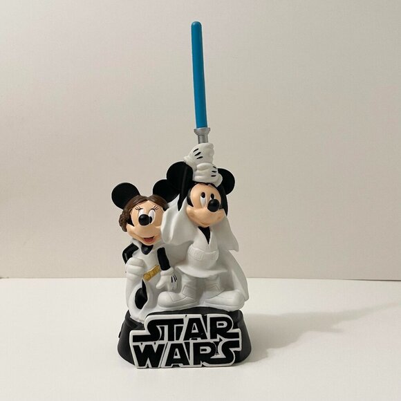 2009 Star Wars Disney Mickey & Minnie Mouse Star Tours Coin Piggy Bank Figurine - Picture 1 of 16